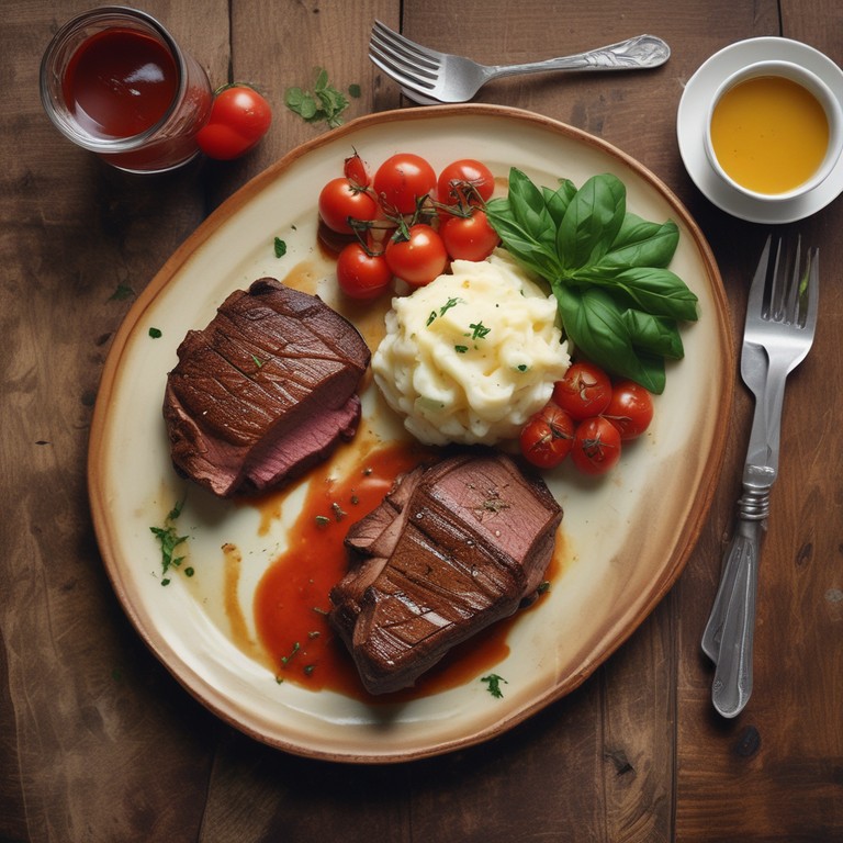 Perfecte Steak met Tomaten en Romige Aardappelpuree