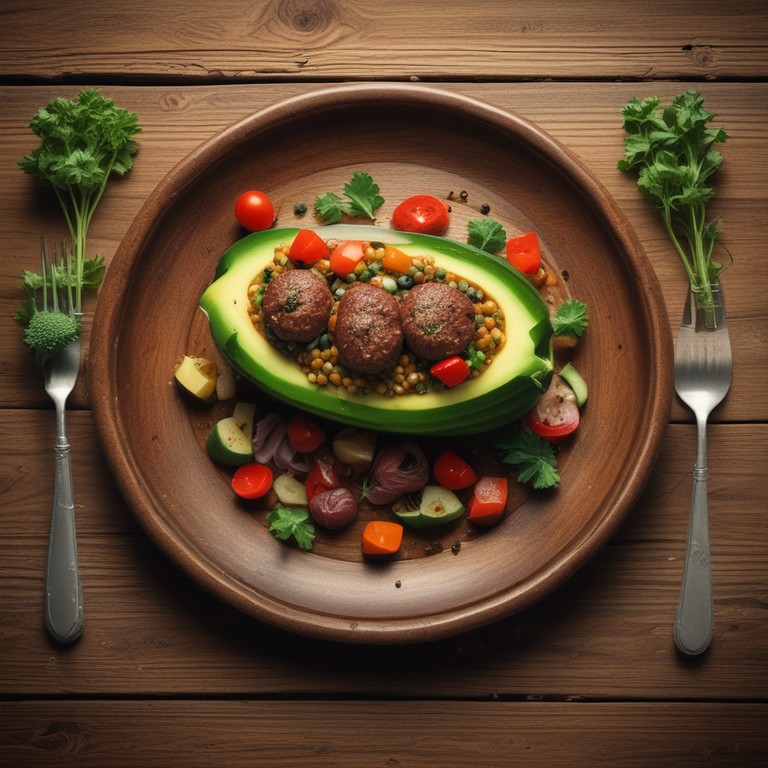 Фаршированные кабачки с мясом и овощами