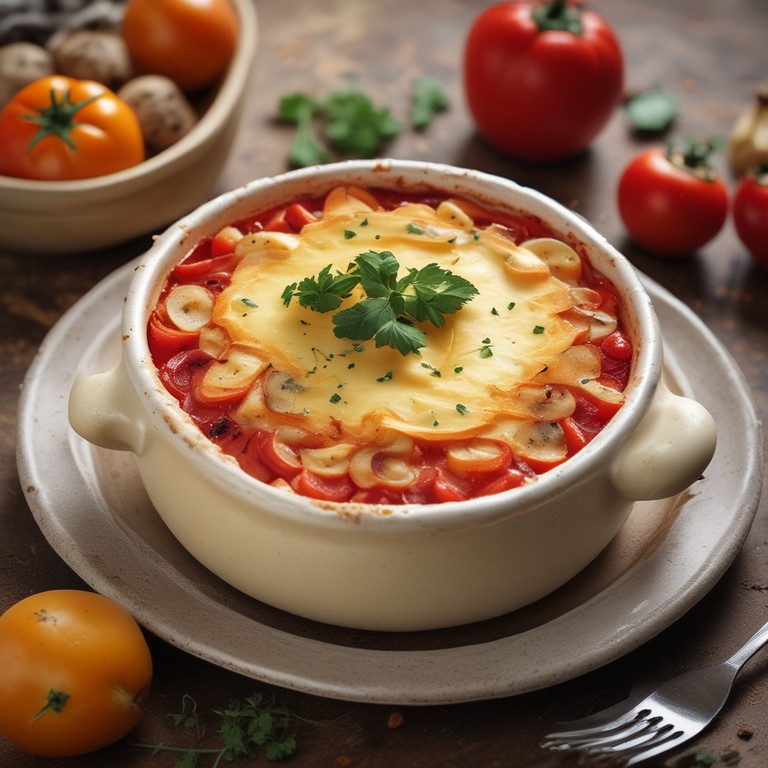Gratinado de Queijo, Tomate e Batata