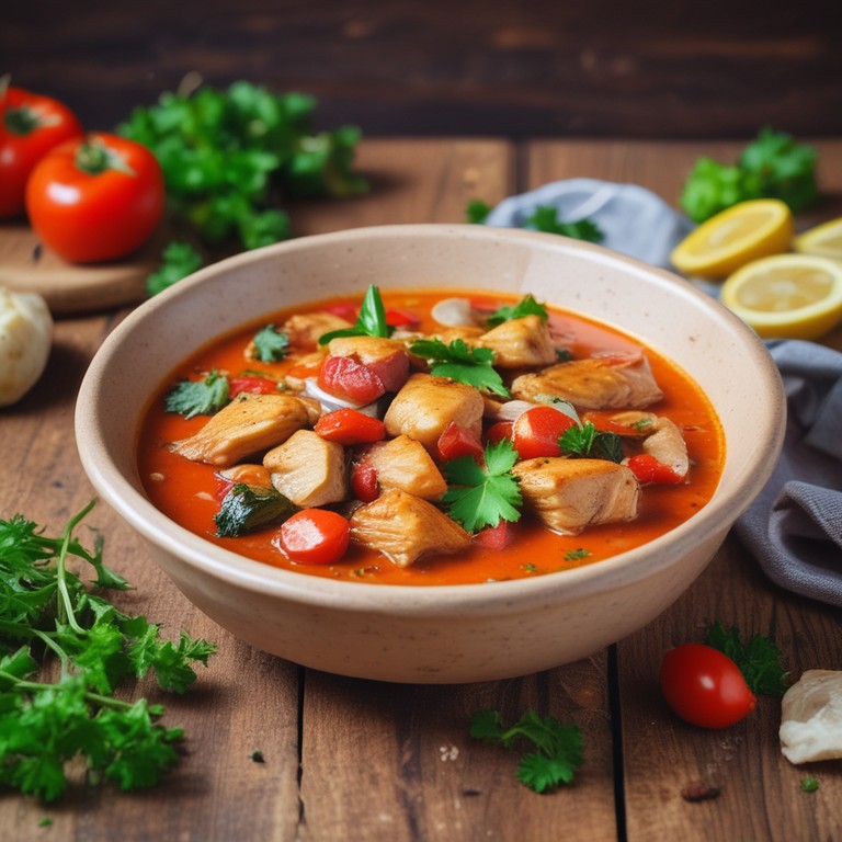 Frango ao Molho de Tomate com Cebola e Salsa