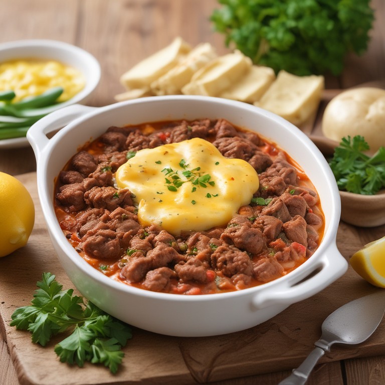 Escondidinho de Carne Moída com Provolone e Limão