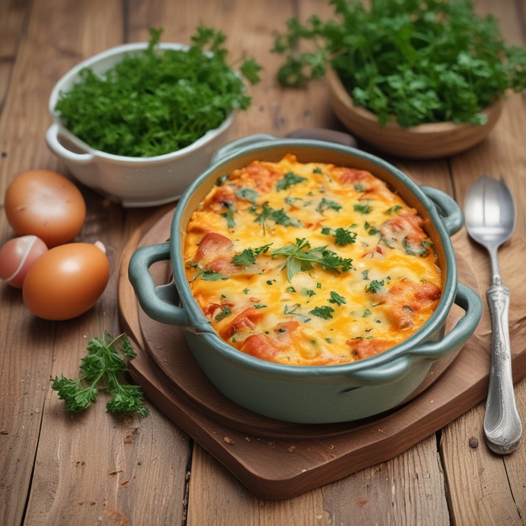 Запеканка из яиц с плавленым сыром и булгуром