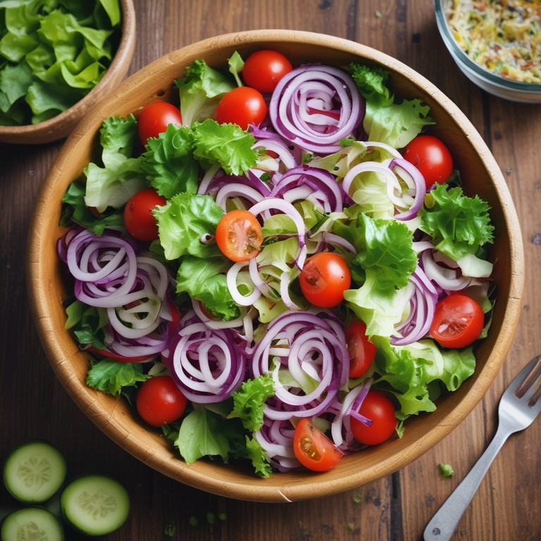 Salada Refrescante com Cebola e Vinagrete