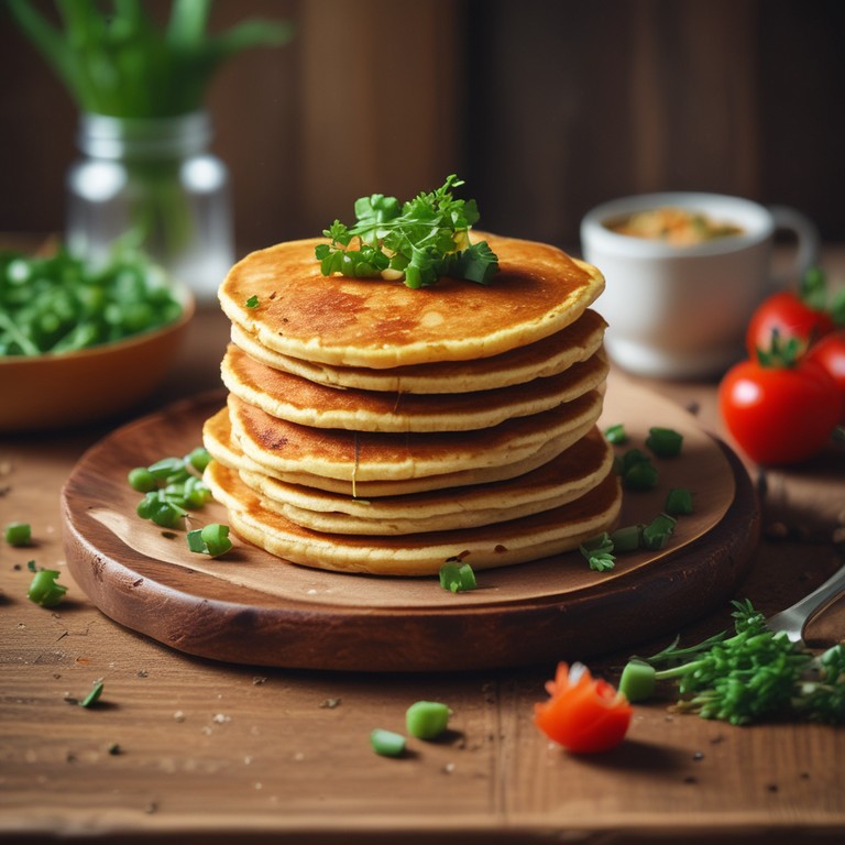 Tomaten-Kichererbsen-Pfannkuchen mit Kräuter-Topping