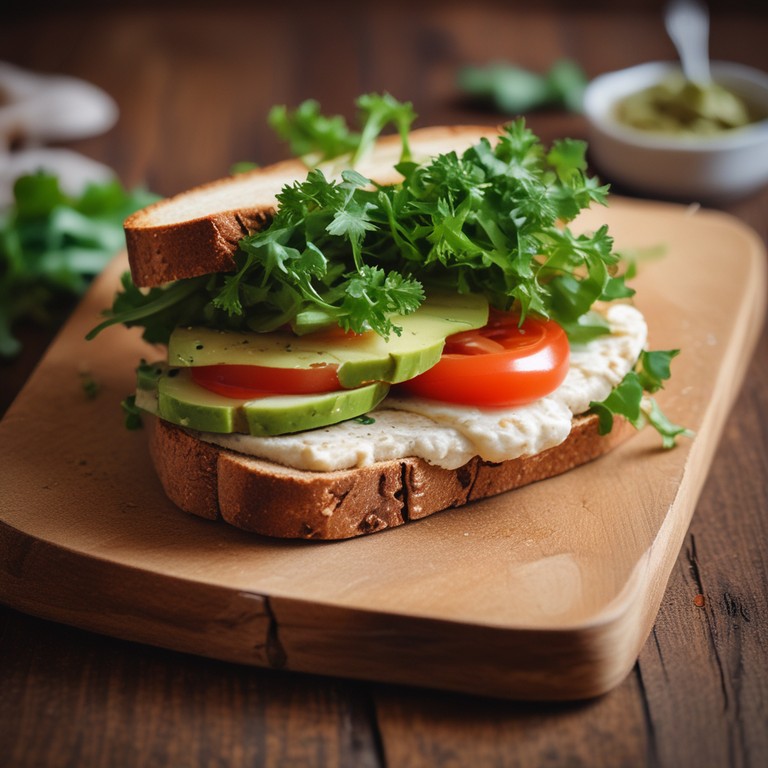 Vegan Herb-Infused Whipped Tofu Sandwich