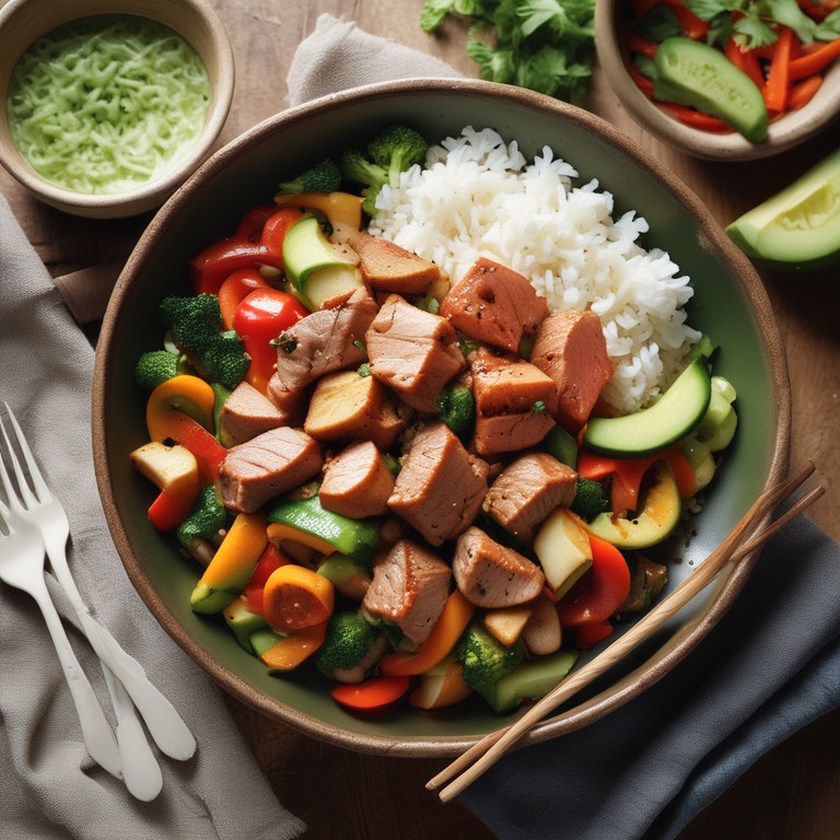 Savory Pork Chop Stir-Fry with Chayote and Zucchini