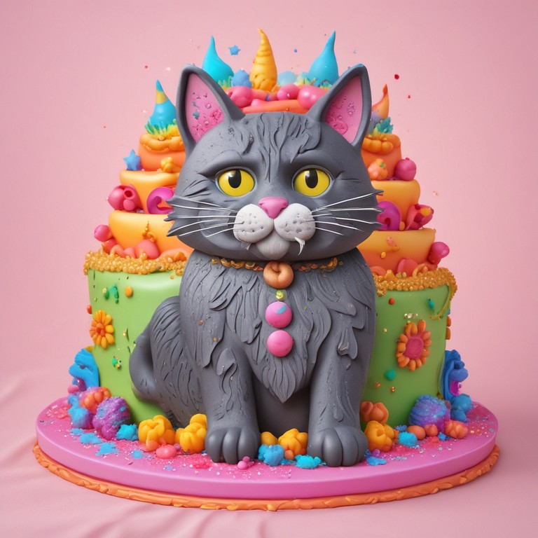 Purrfect Cat-Themed Background Cake