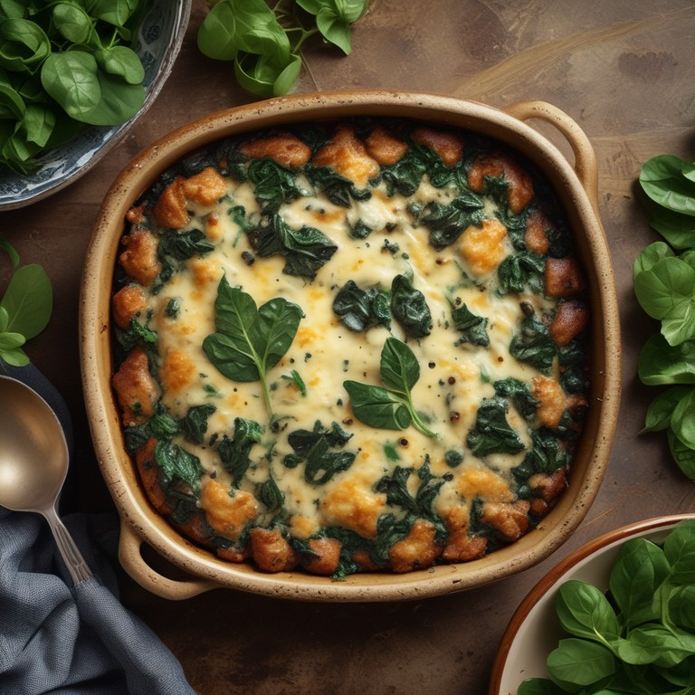Cremiger Spinatauflauf mit Käse