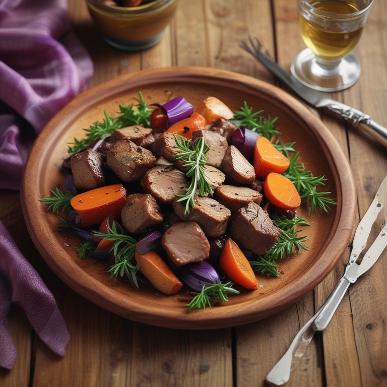 Rosemary Lamb with Apple Juice Glaze and Roasted Vegetables