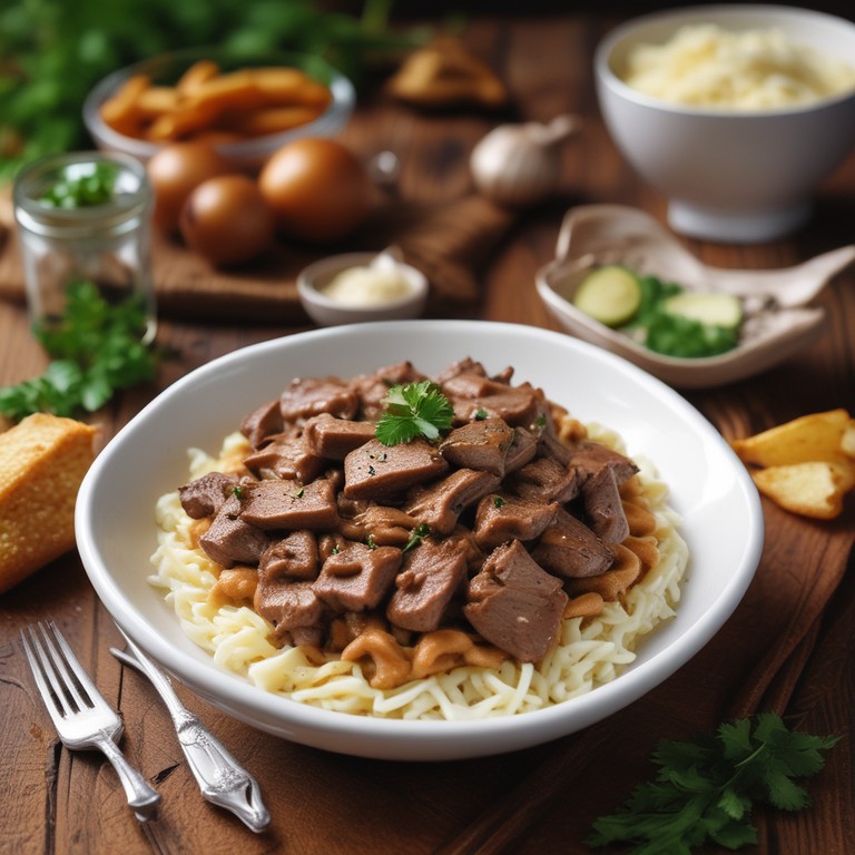 Strogonoff de Carne com Molho Cremoso e Champignon