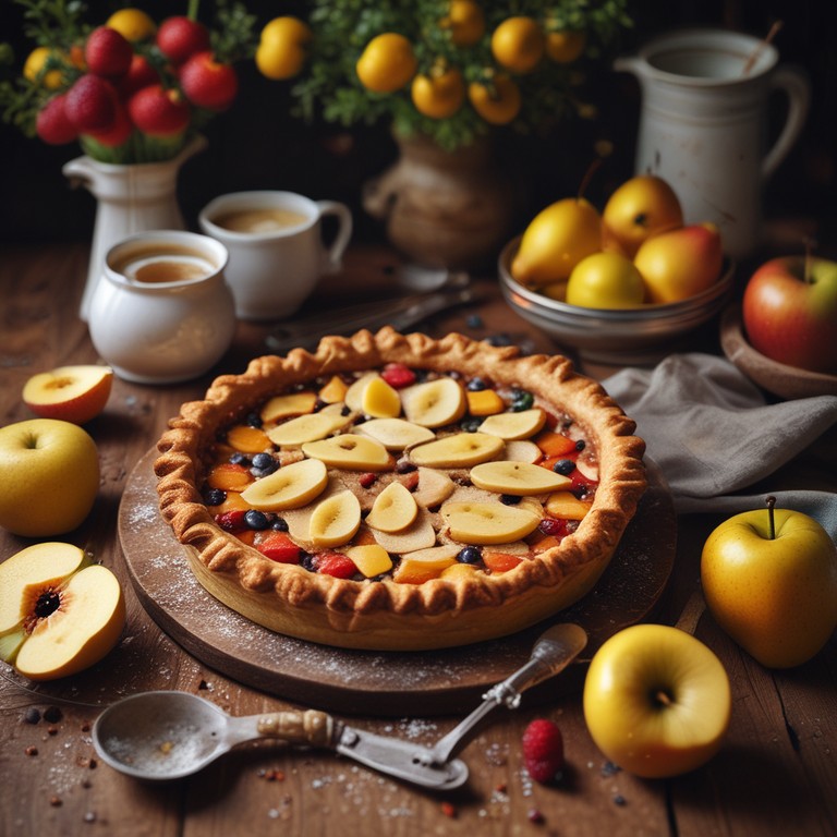 Torta Doce de Massa Podre com Recheio de Frutas