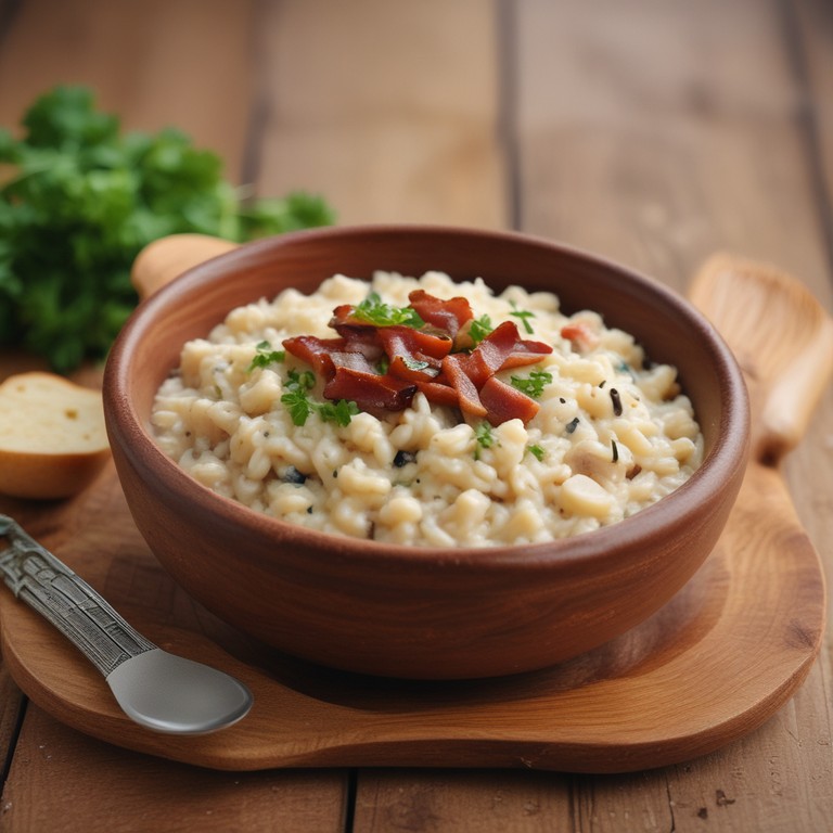 Risotto Crémeux aux Champignons et Lardons