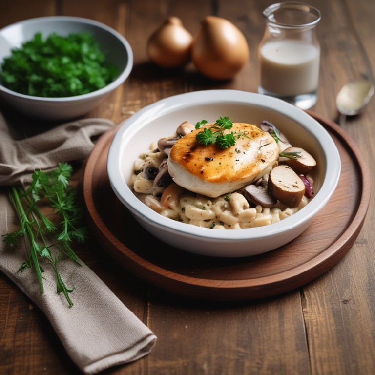 Blanc de Poulet à la Crème et aux Champignons