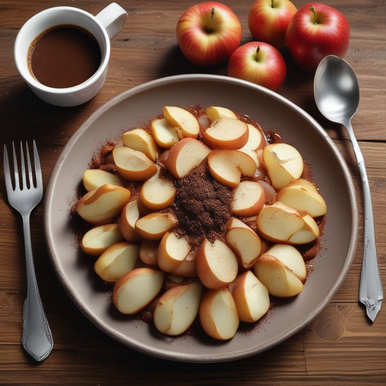 Яблоки в сметанном соусе с какао