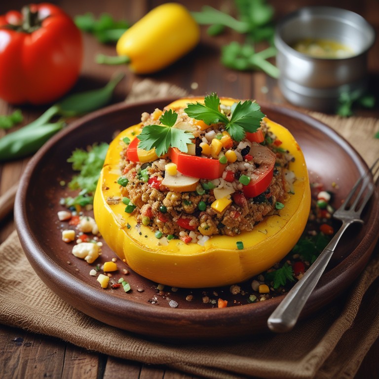 Stuffed Patty Pan Squash with Quinoa and Herbs