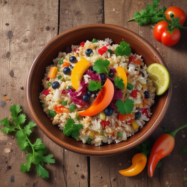 Ensalada de Quinoa y Arroz con Cascara de Frutas y Verduras