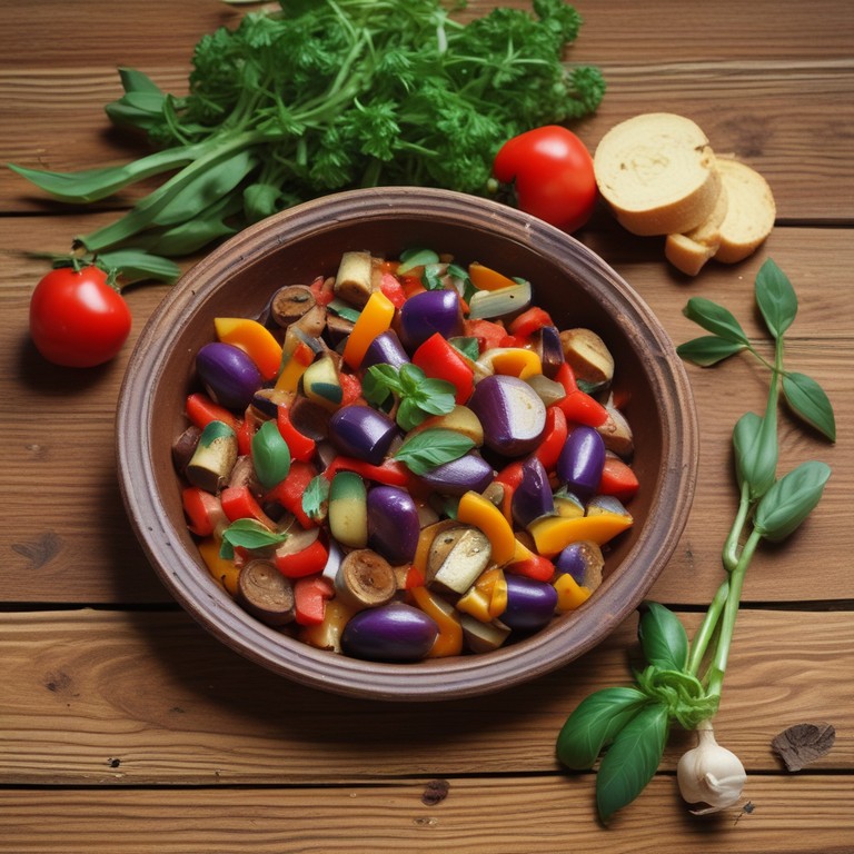 Classic French Ratatouille with Herbed Baguette