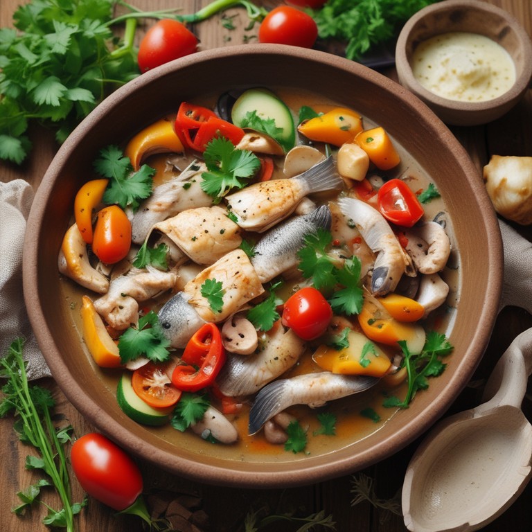 Savory Mud Fish Stew with Aromatic Herbs