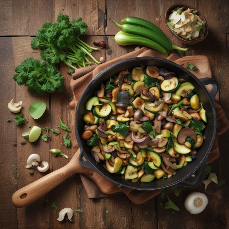 Zucchini-Pilz-Pfanne mit aromatischen Kräutern - Mr. Cook