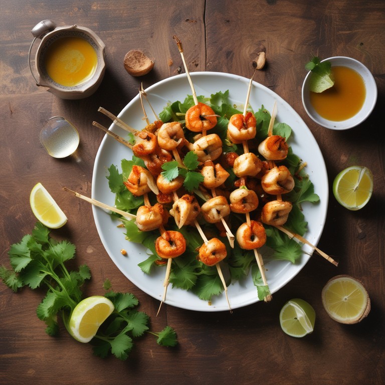 Spicy Prawn and Paneer Skewers