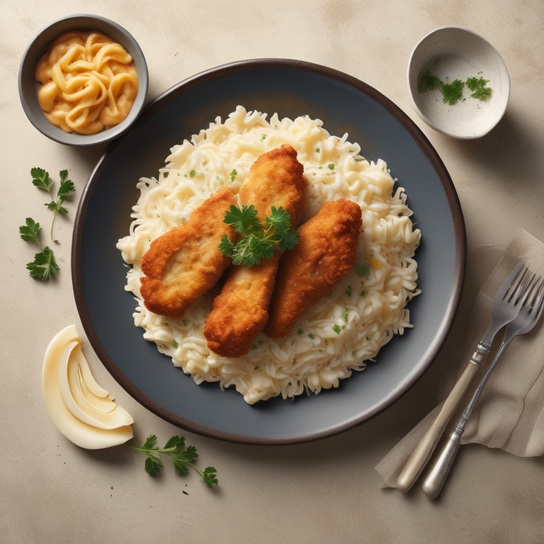 Frango Empanado com Linguiça Calabresa e Creme de Leite
