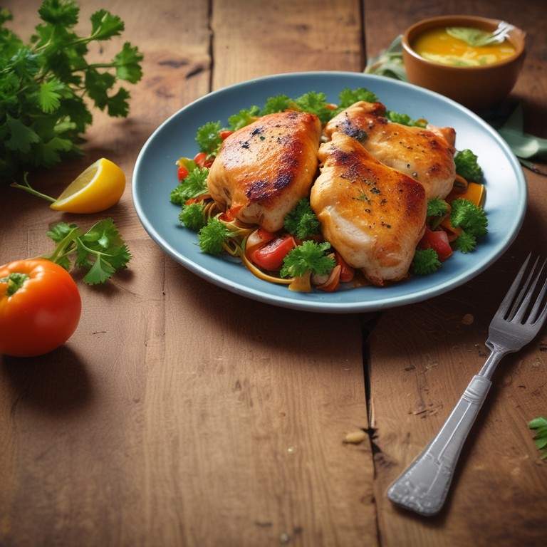 Sobrecoxa de Frango com Laranja e Pimenta Biquinho