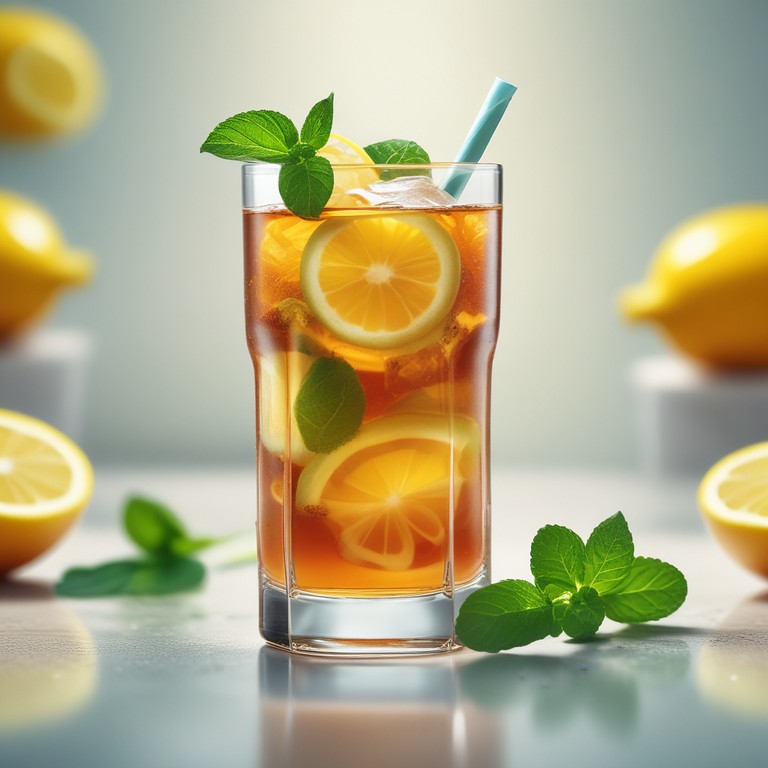 Refreshing Ice Lemon Tea with Mint