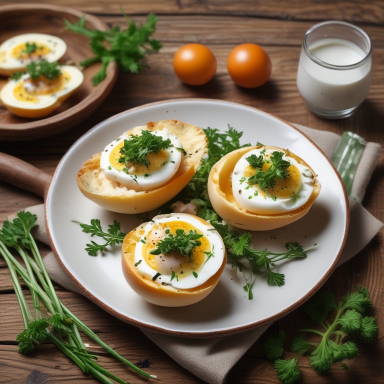 Ovos Recheados com Cream Cheese e Ervas