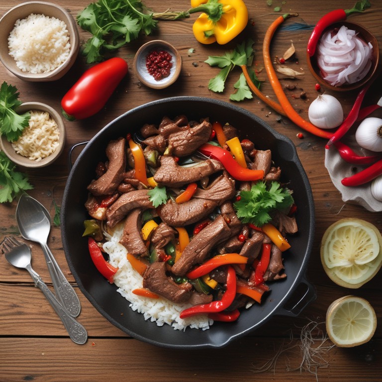 Savory Beef Stir-Fry with Garlic and Bell Peppers
