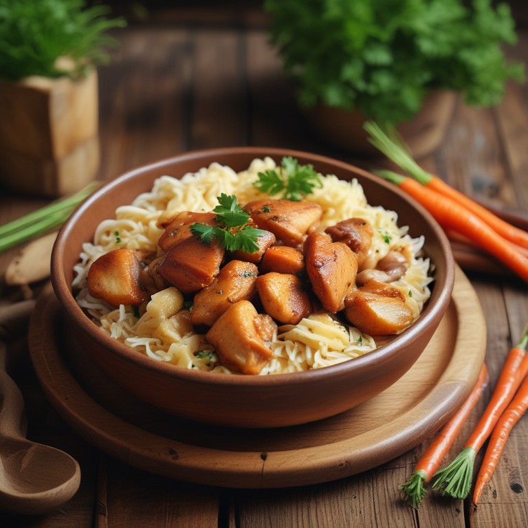 Pollo Guisado con Arroz y Verduras