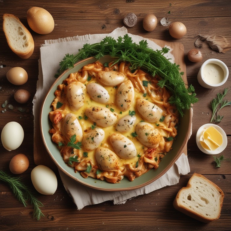 Macarrão com Frango e Ovos ao Forno