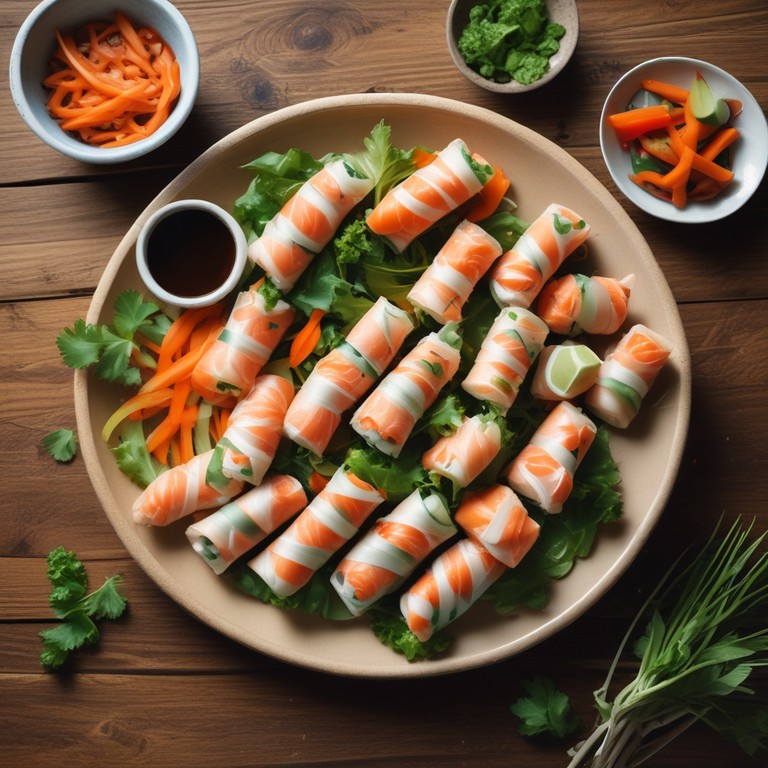 Rollitos de Primavera de Salmón Fresco