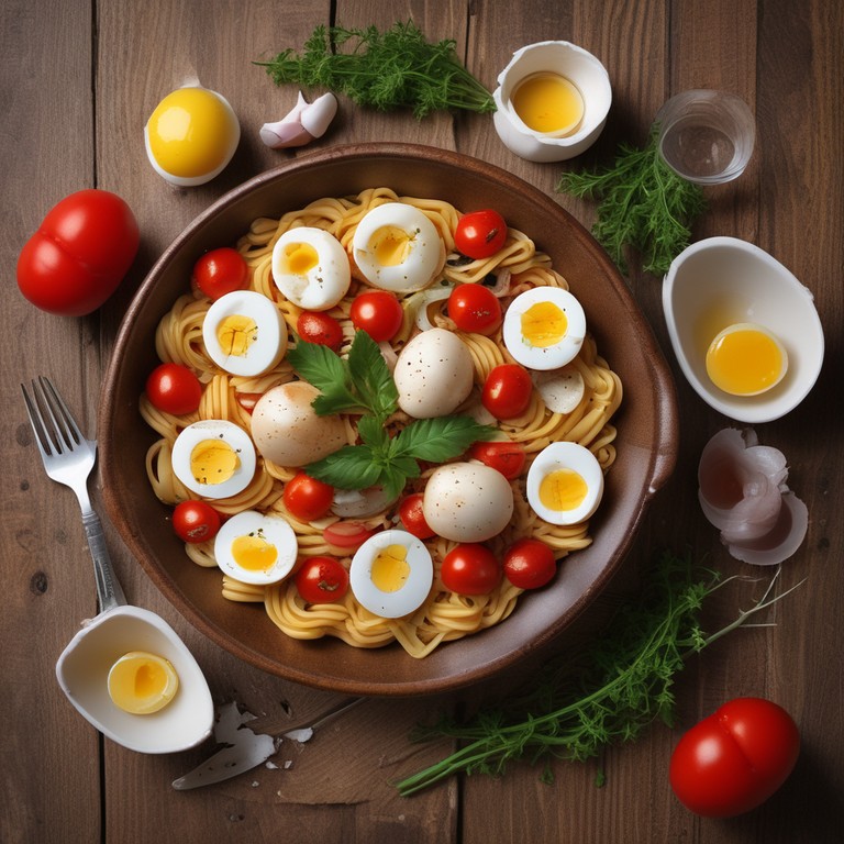 Macarrão à Alho e Óleo com Ovo e Tomate