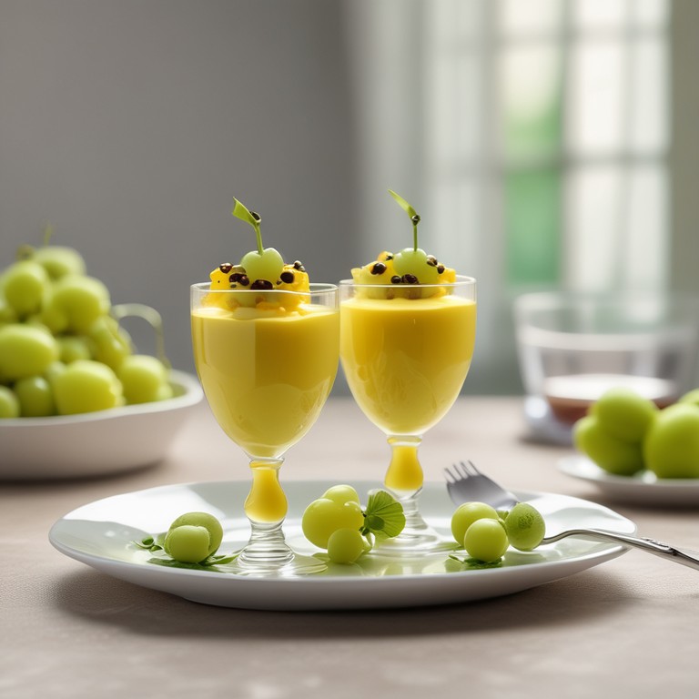 Mousse de Maracujá com Uvas Verdes