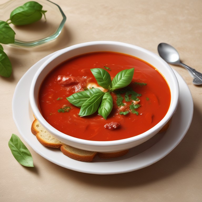 Klassische Tomatensuppe mit frischen Kräutern