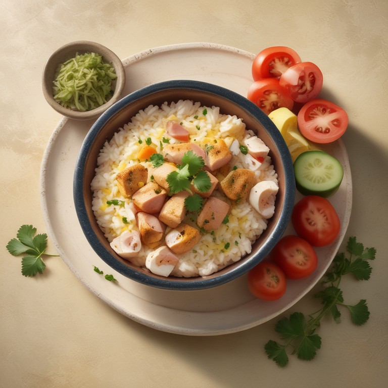 Arroz de Frango com Queijo e Presunto