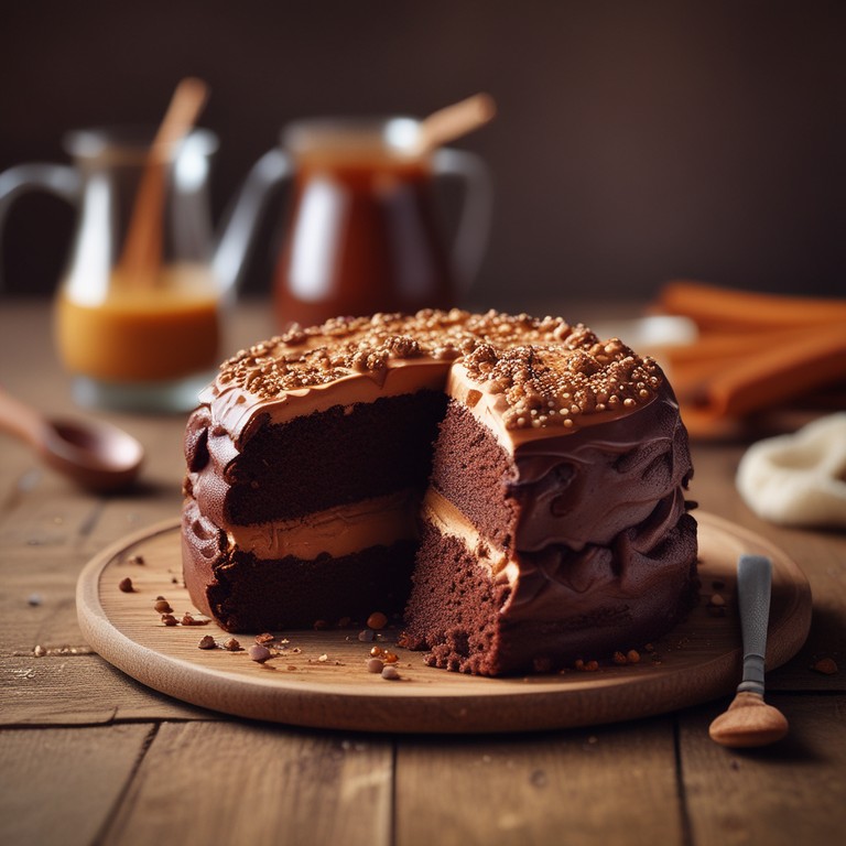 Bolo de Achocolatado com Doce de Leite e Canela