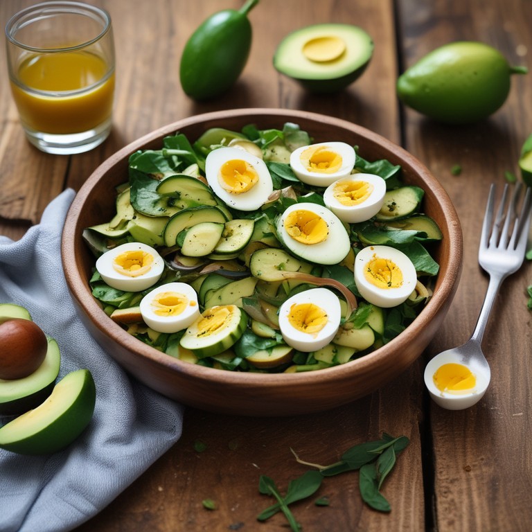 Salade de Courgettes, Œufs et Avocat