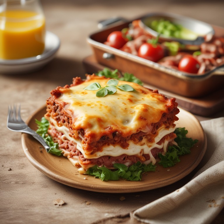 Lasanha de Carne Picada com Molho Bechamel e Queijo