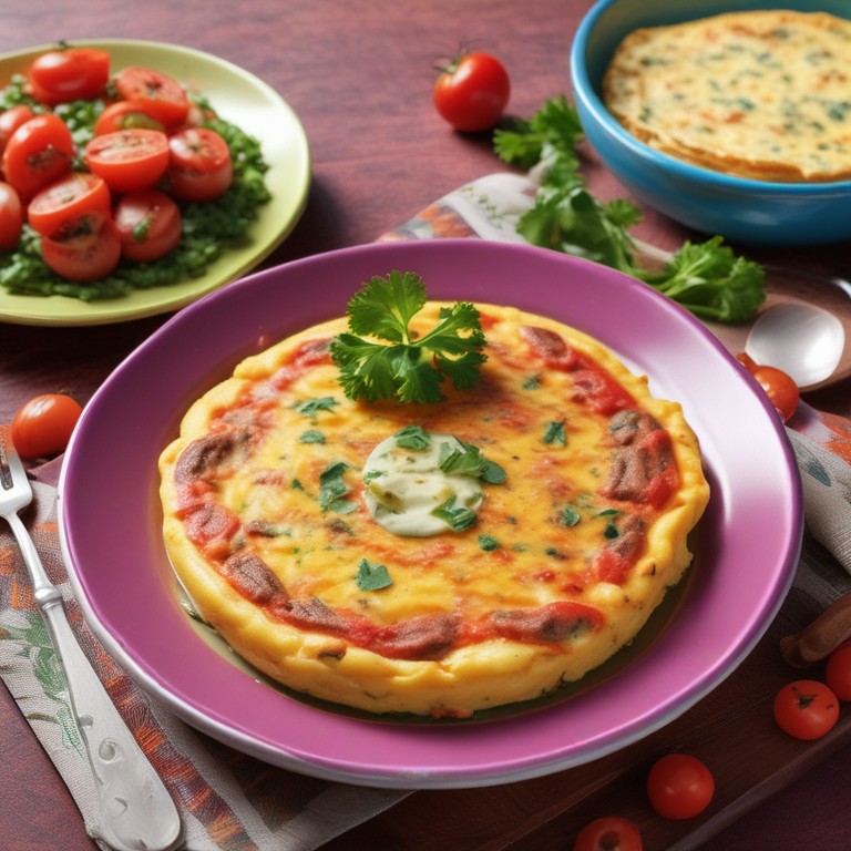 Omelete de Calabresa com Tomate e Almeirão