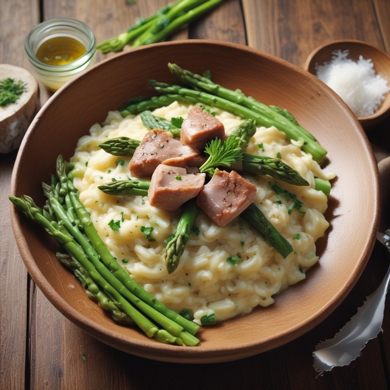 Romige Risotto met Kalfswang en Groene Asperges