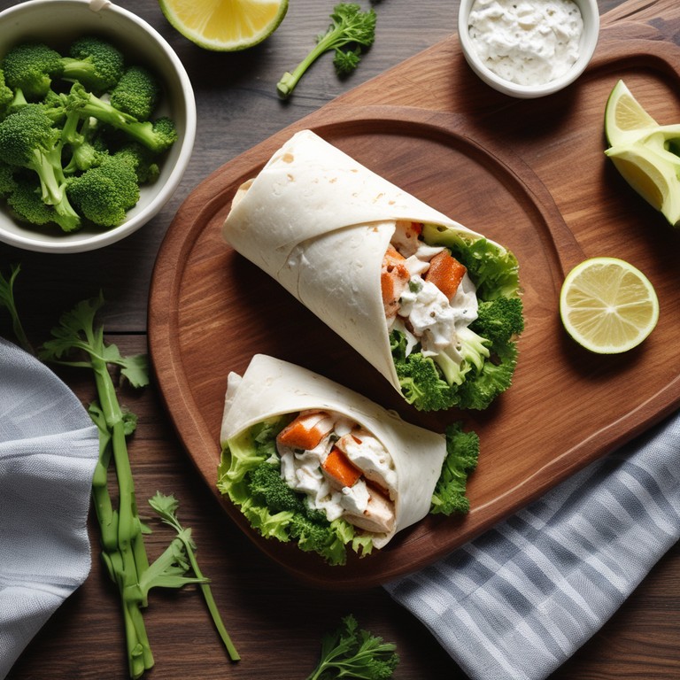 Creamy Chicken and Broccoli Tortilla Wrap