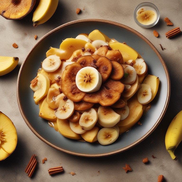 Banana com Queijo e Canela Caramelizada