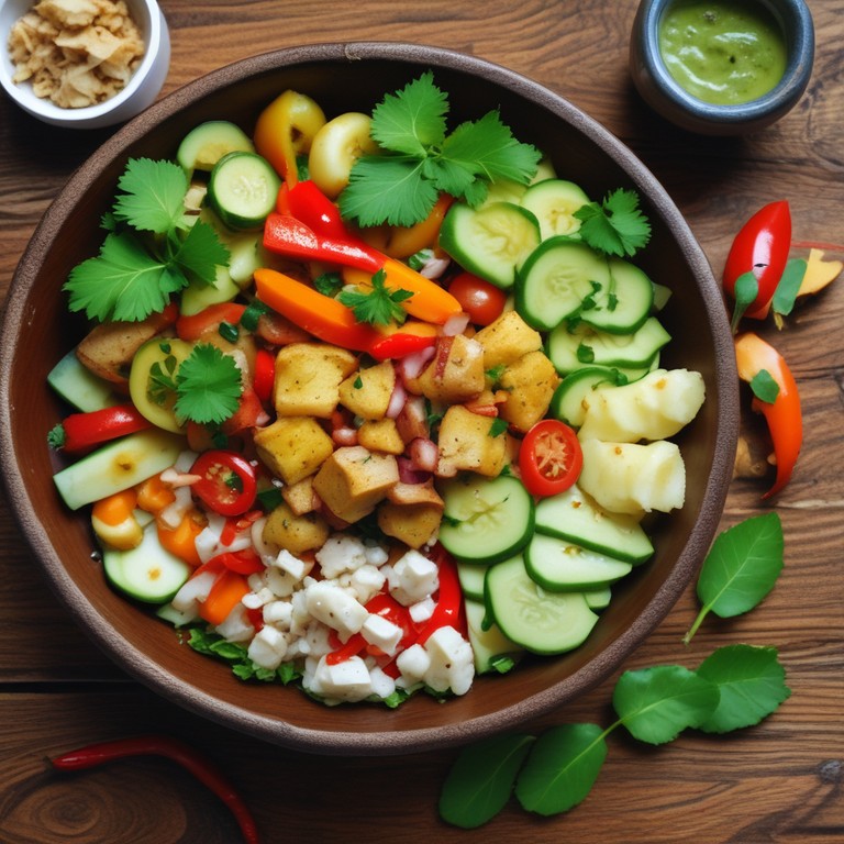 Bengali Style Vegetable Salad with Tangy Mustard Dressing