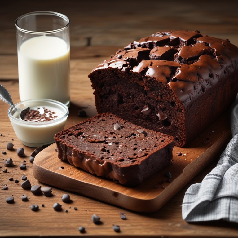 Decadent Chocolate Brownie Bread with a Sweet Milk Butter Glaze