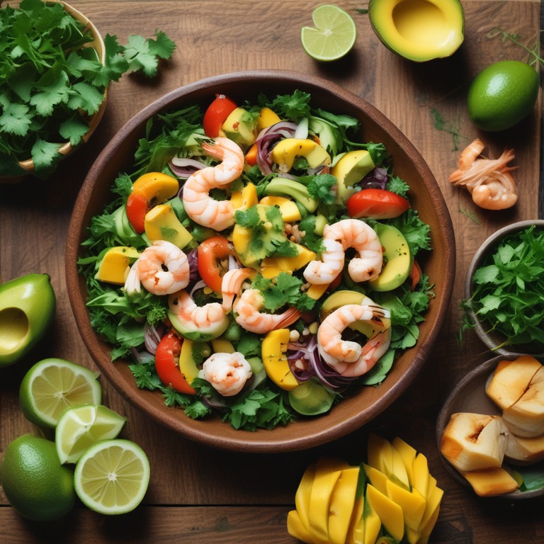Salade d'Avocat, Mangue et Crevettes