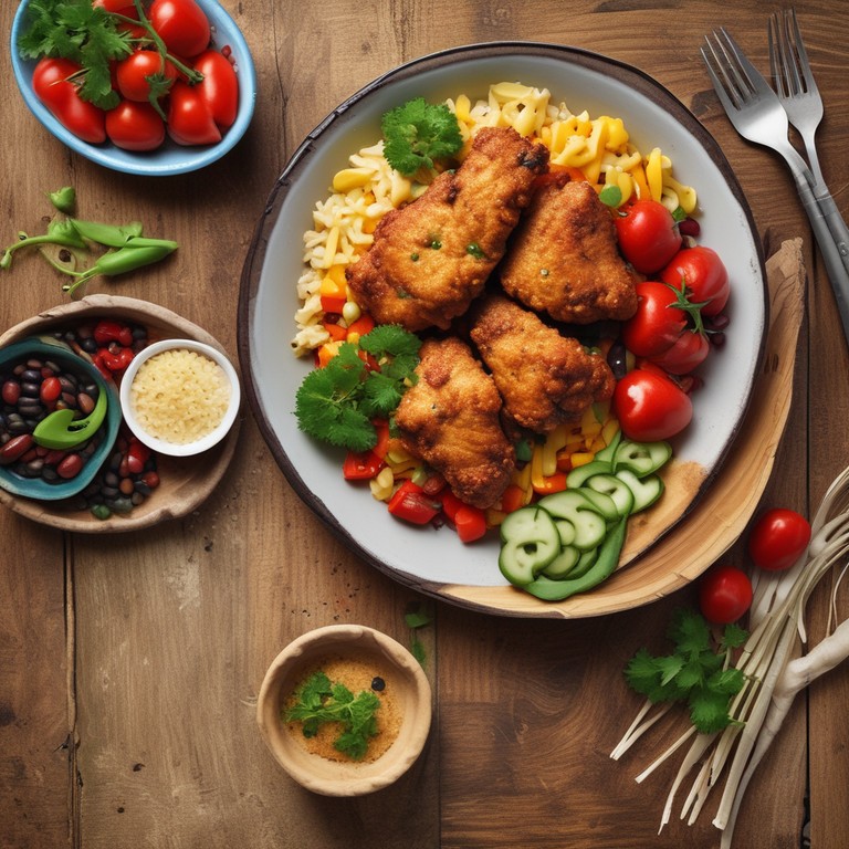 Frango à Moda Brasileira com Arroz e Feijão