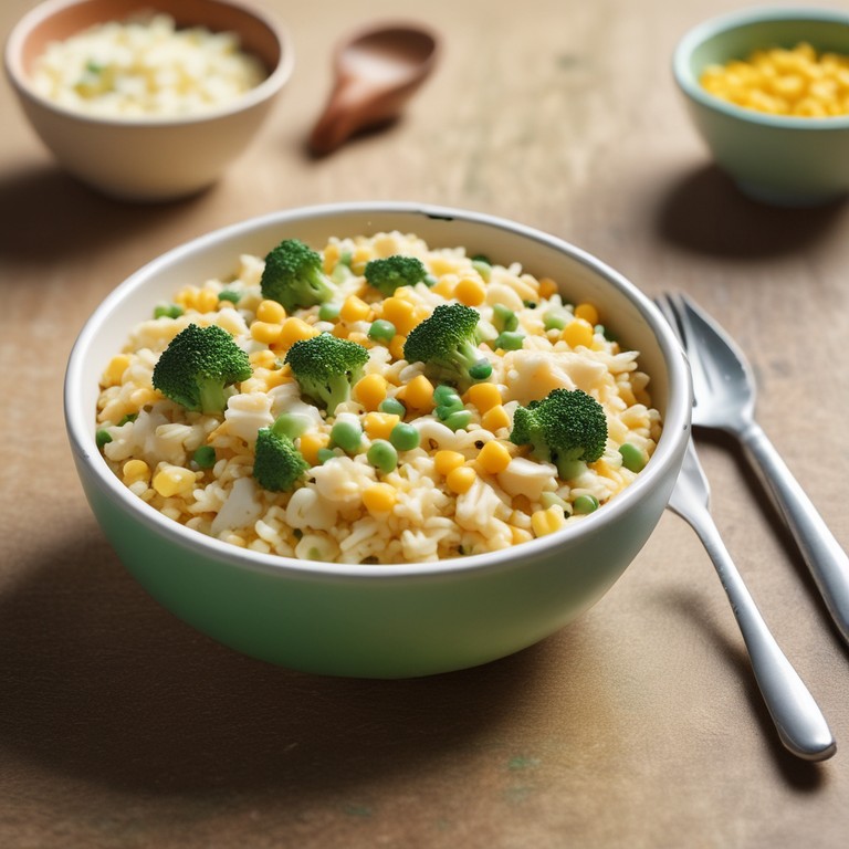 Arroz Cremoso com Brócolis, Milho e Ervilha