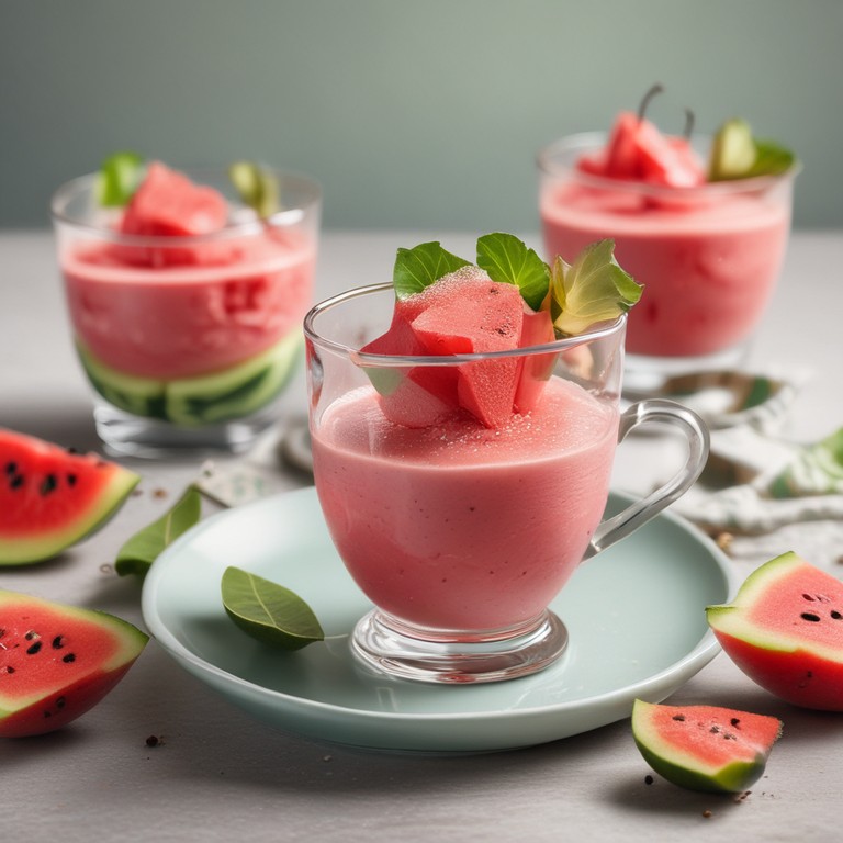 Mousse de Melancia com Creme de Leite e Leite em Pó