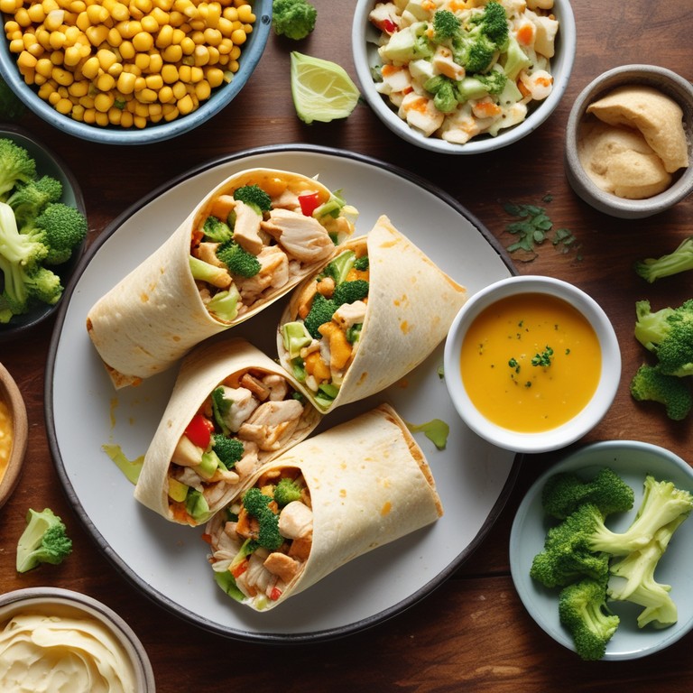 Cheesy Chicken and Veggie Tortilla Wraps